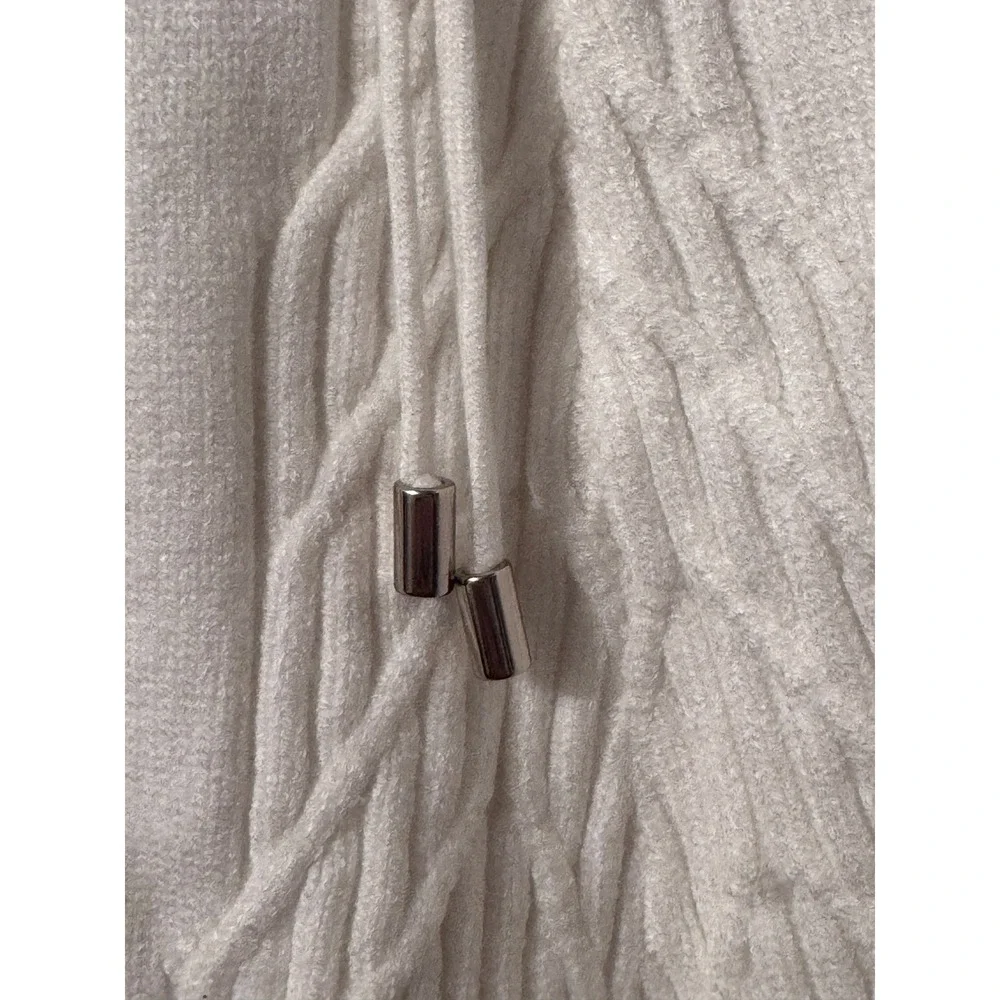 Free People Emmaline Knit‎ Sweater Mini Dress L  Cable Knit Cutout Back Coquette